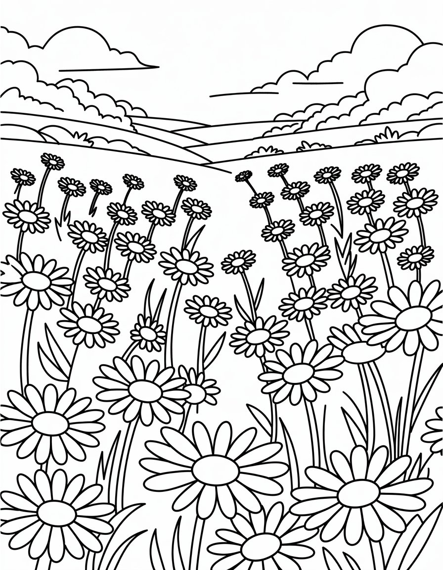 Daisy Field Landscape